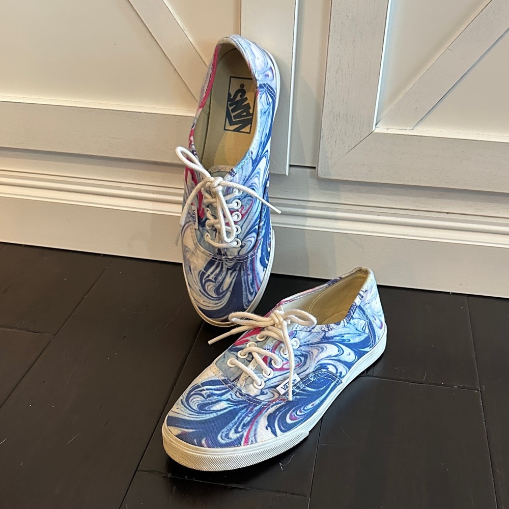 Vans Blue and White Swirl Women's Shoes